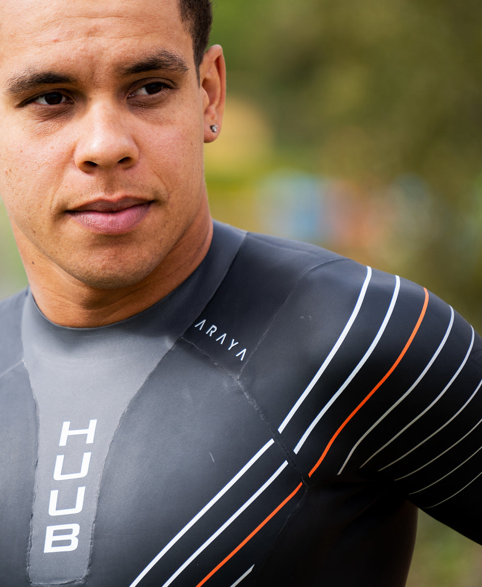 HUUB Araya Wetsuit – Men’s triathlon suit with flexible neoprene and Arms Neutral™ technology
