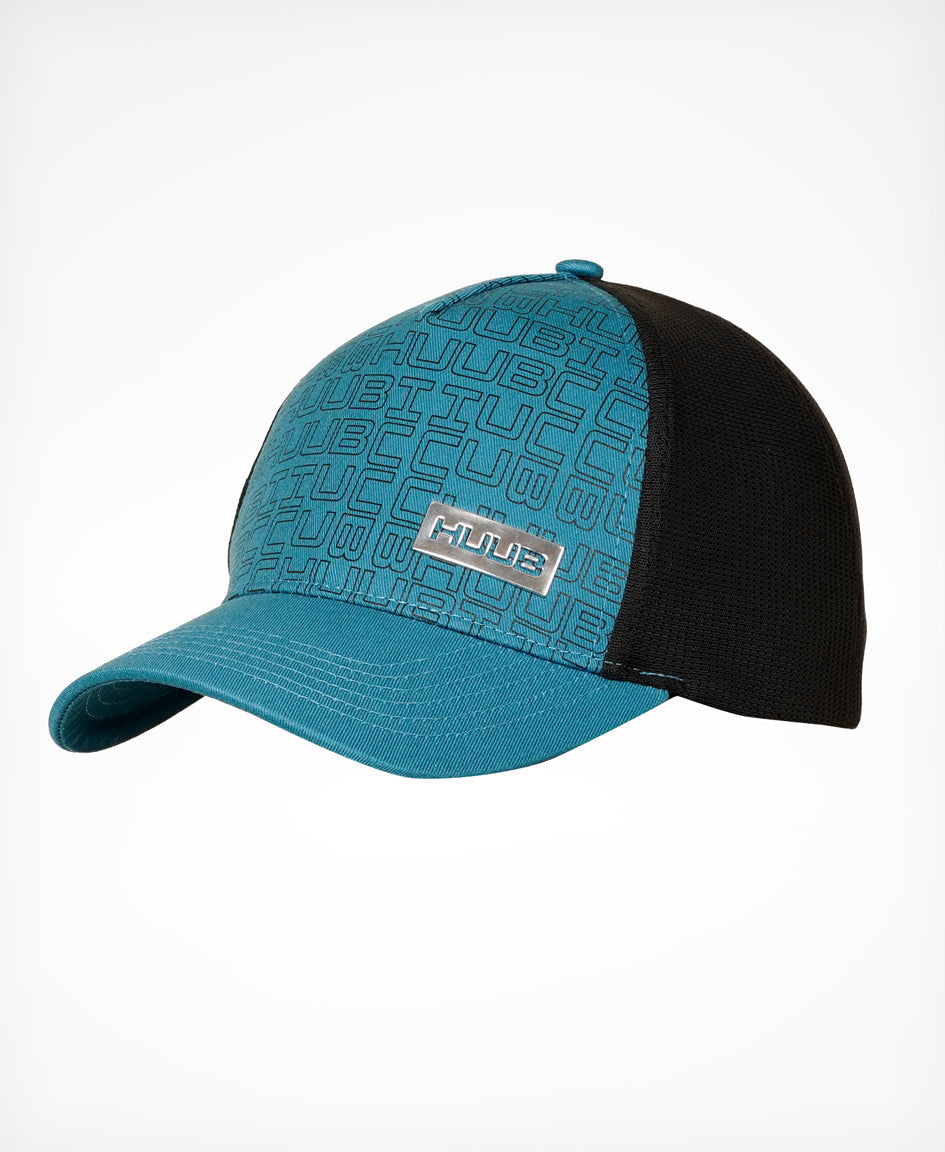 HUUB Running Baseball Cap – Black White or Black Steel Blue, mesh racing trucker, lightweight.