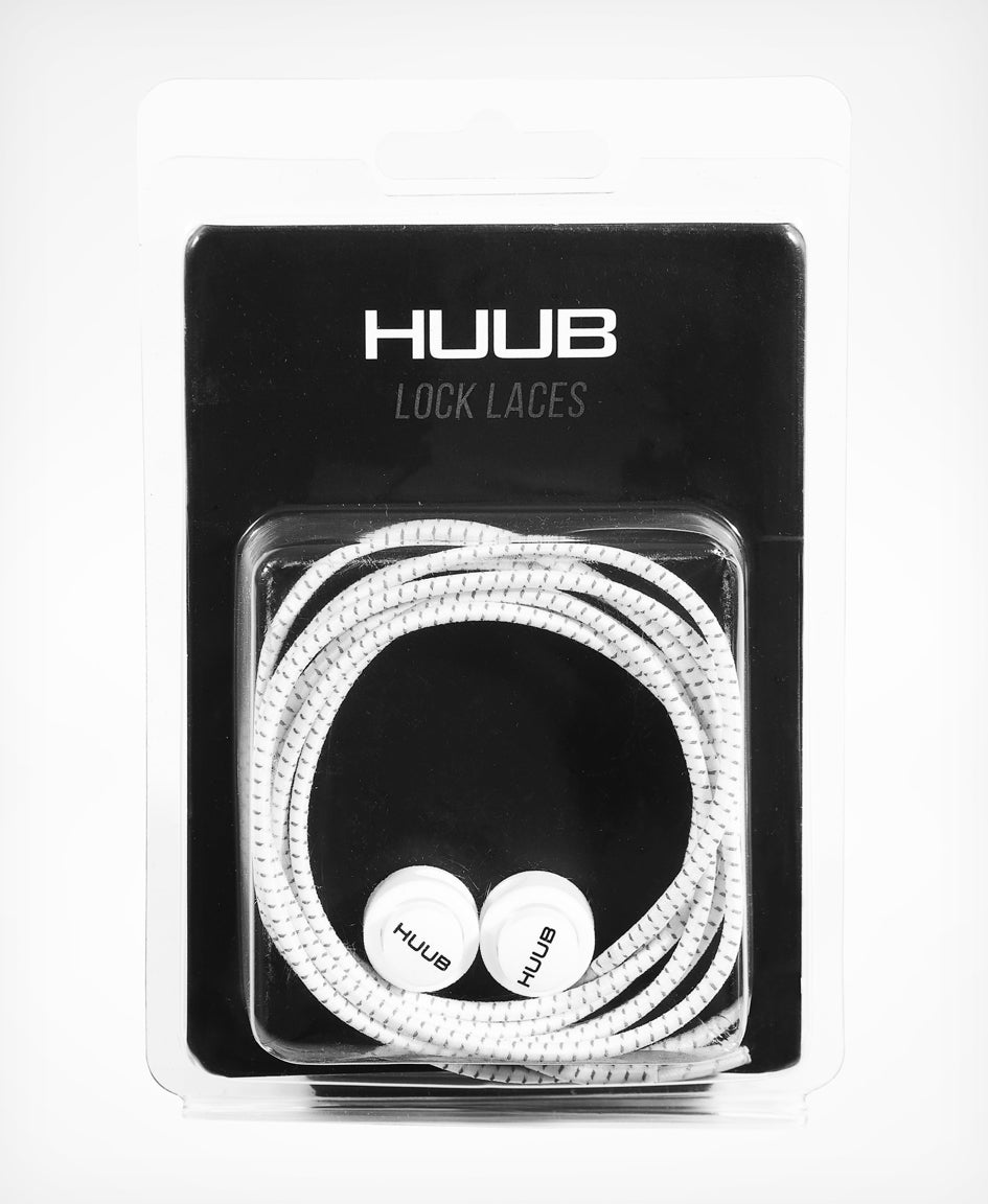 UUB Elastic Laces with Locks – Black or White, one-size triathlon quick lace system, no-tie shoe upgrade